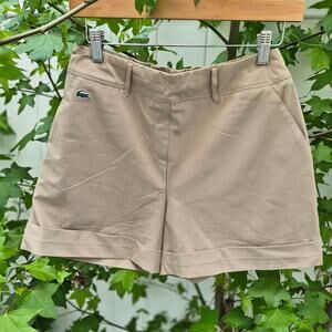 Lacoste Sport Tan Stretch Golf Shorts, NWOT - Womens Sz 36 (US 4/6)